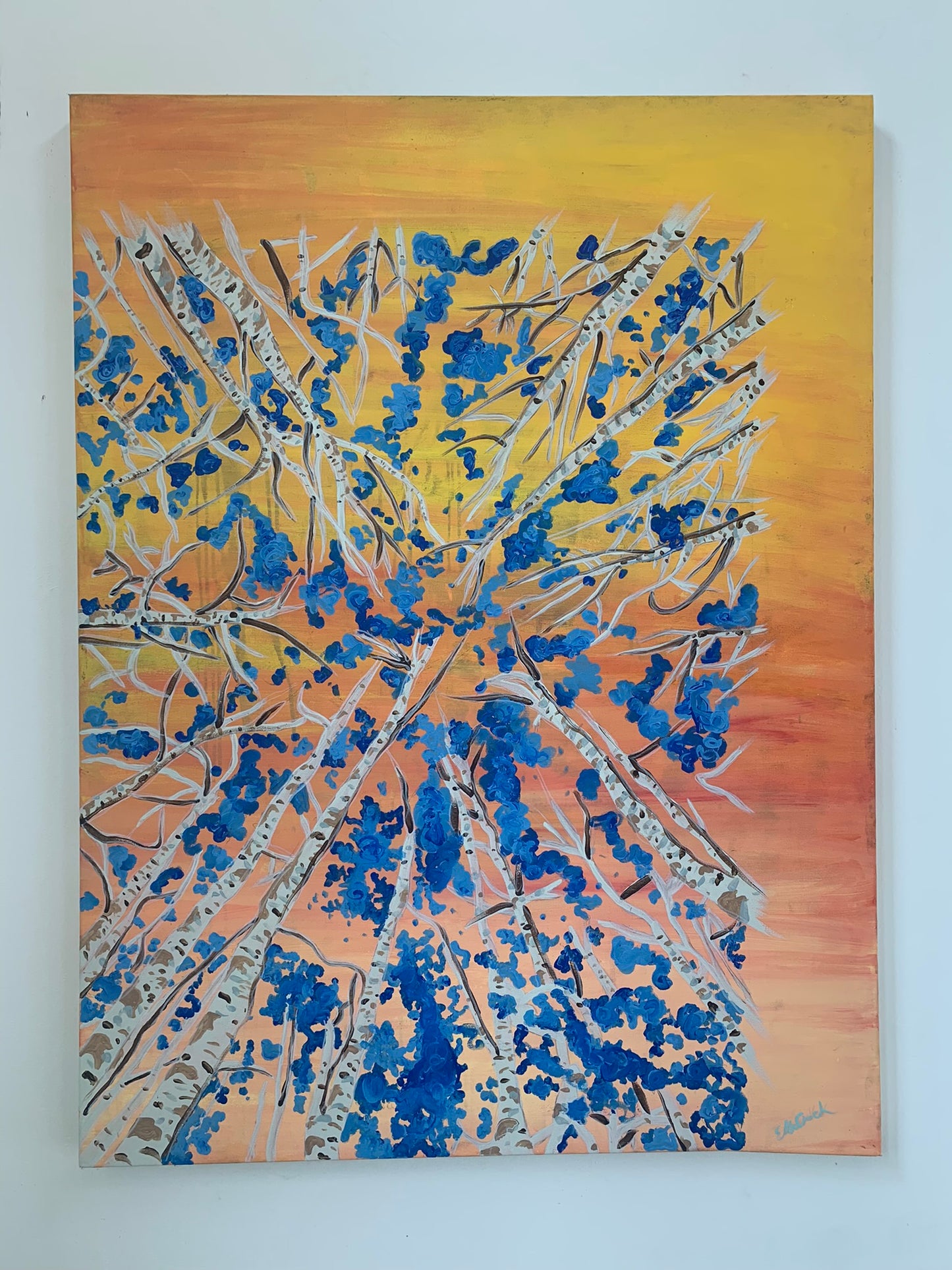 Under an Orange Sky - 3' X 4' Hand-made painting